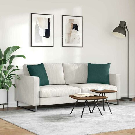 Sofa Kussens 2 pcs Donkergroen 45 x 45 cm Stof 4