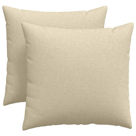 Sofa Kussens 2 pcs Cr&egrave;me 45 x 45 cm Stof 2