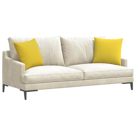 Sofa Kussens 2 pcs Lichtgeel 45 x 45 cm Stof 3