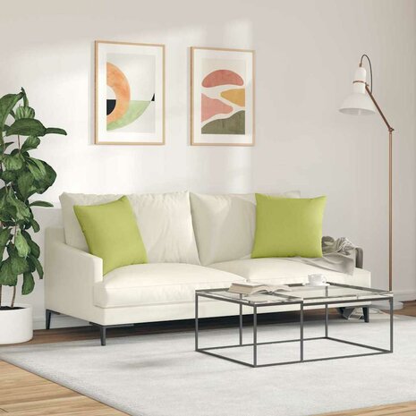 Sofa Kussens 2 pcs Lichtgroen 45 x 45 cm Stof 4
