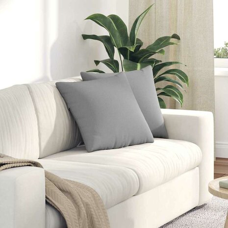 Sofa Kussens 2 pcs Wolkengrijs 45 x 45 cm Stof 1