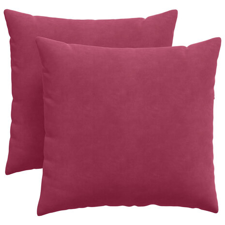 Sofa Kussens 2 stuks Wijnrood 45 x 45 cm Cordstof 2