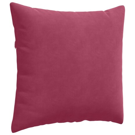 Sofa Kussens 2 stuks Wijnrood 45 x 45 cm Cordstof 5