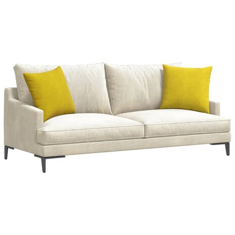 Sofa Kussens 2 stuks Geel 45 x 45 cm Cordstof 3