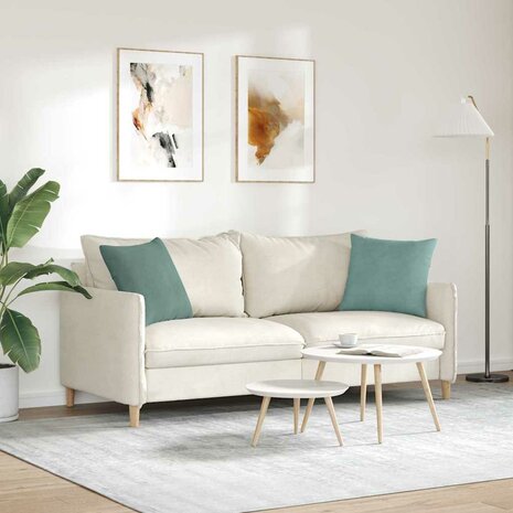 Sofa Kussens 2 stuks Zeegroen 45 x 45 cm Cordstof 4