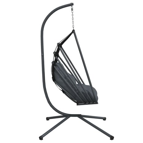 Egg hangstoel met standaard antraciet staal 5