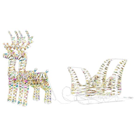 Rendier trek slede met 160 LED Warmwit 30 x 12 x 54,5 cm PET 4