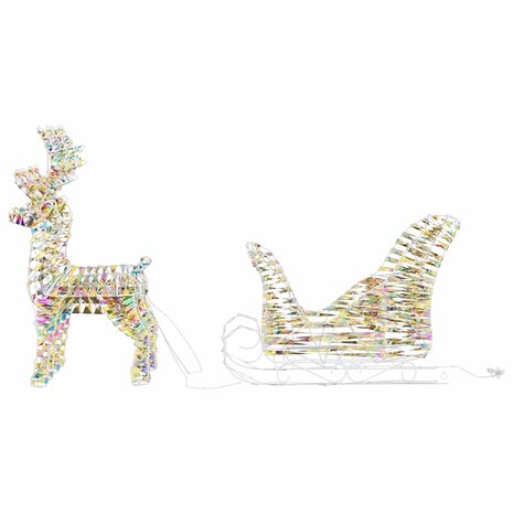 Rendier trek slede met 160 LED Warmwit 30 x 12 x 54,5 cm PET 6