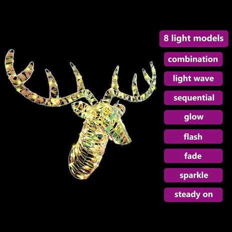 Rendier trek slede met 140 LED Warmwit 68 x 36.5 x 62.5 cm PET 9