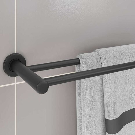 Handdoekenrek Zwart 61 x 14,5 x 5 cm Roestvrij staal 4