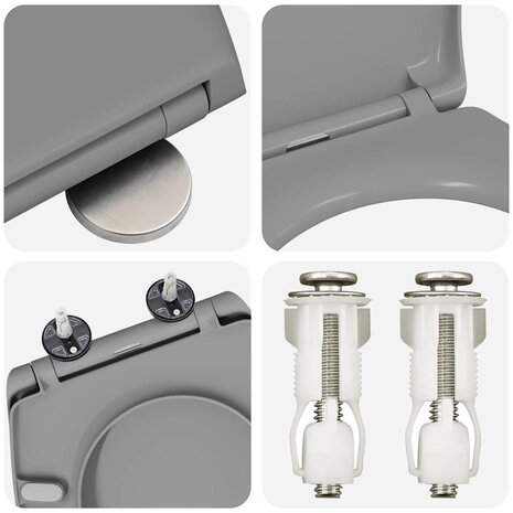 Toiletzitting Grijs 47 x 37 x 4 cm Duroplast 9