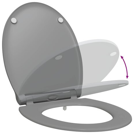 Toiletzitting Grijs 47 x 37,5 x 3,8 cm Duroplast 9