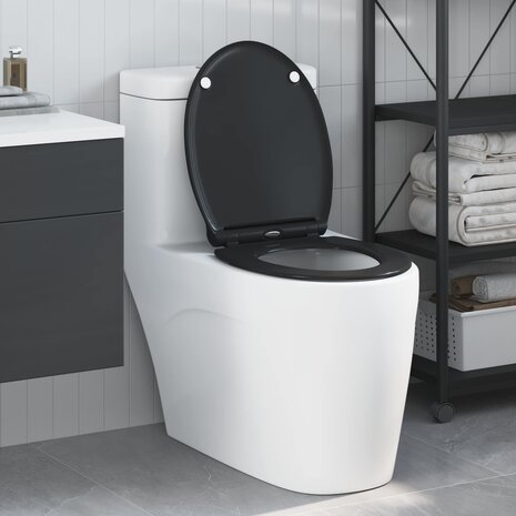 Toiletzitting Zwart 47 x 37,5 x 3,8 cm Duroplast 1