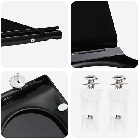 Toiletzitting Verstelbaar Zwart 50 x 36,5 x 5 cm Polypropyleen 8