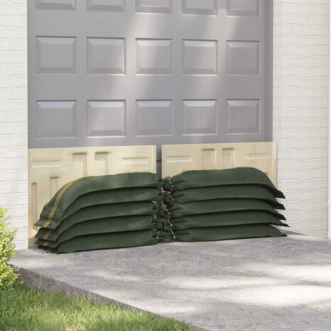 Zandzakken 10 pcs Donkergroen 100 x 25 cm HDPE 1