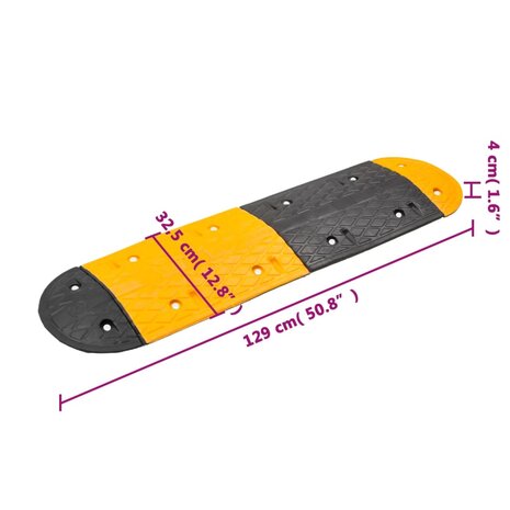 Verkeersdrempel 420x32,5x4 cm rubber geel en zwart 8