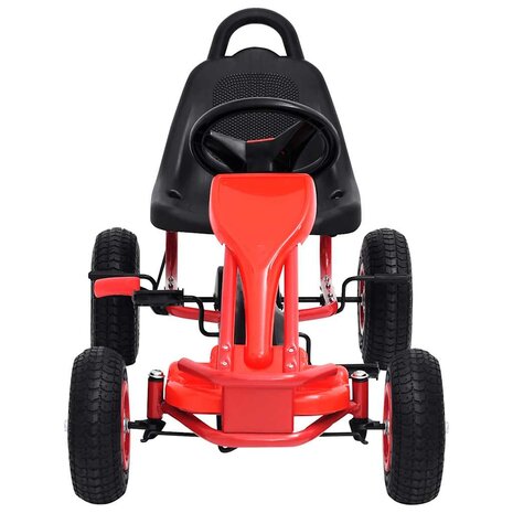 Skelter met pedalen en pneumatische banden rood 3