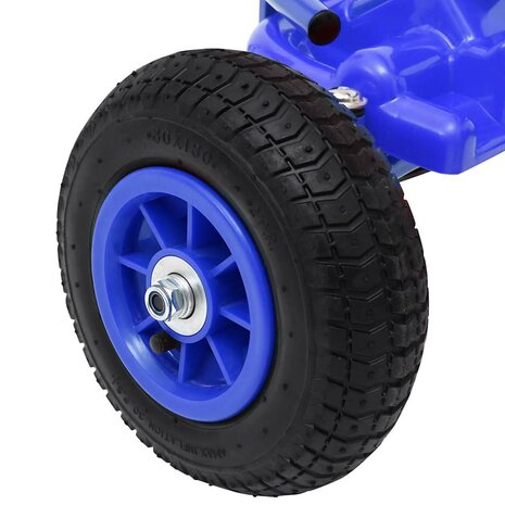 Skelter met pedalen en pneumatische banden blauw 6