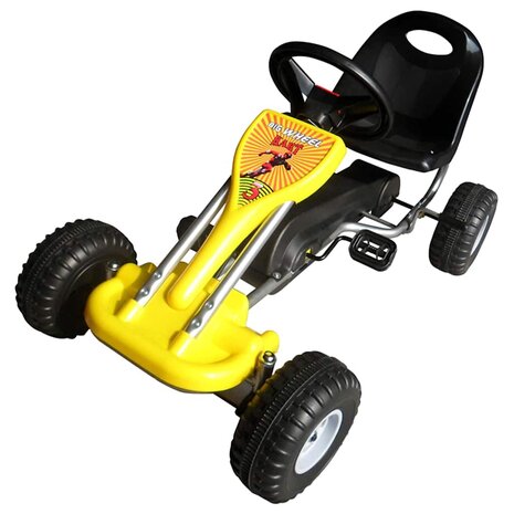 Skelter met pedalen geel 1