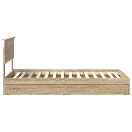 Opslag bed met hoofdeinde Sonoma Eiken 75 x 190 cm Bewerkt hout 9