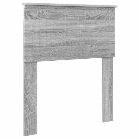 Opslag bed met hoofdeinde Grijs Sonoma 75 x 190 cm Bewerkt hout 7