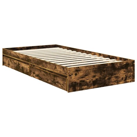 Opslag bed met lade Gerookt eiken 100 x 200 cm Bewerkt hout 6