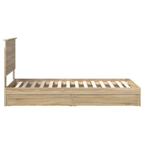 Opslag bed met hoofdeinde Sonoma Eiken 90 x 200 cm Bewerkt hout 9