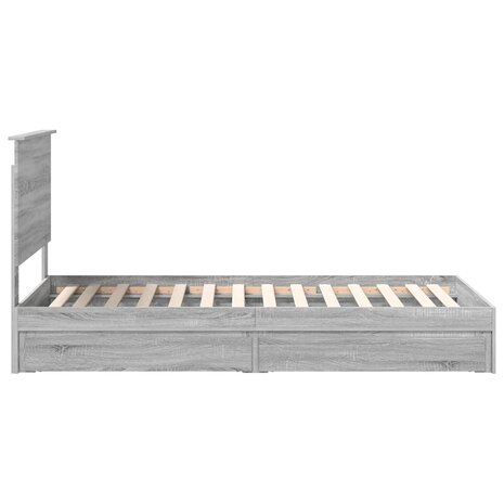Opslag bed met hoofdeinde Grijs Sonoma 90 x 200 cm Bewerkt hout 9