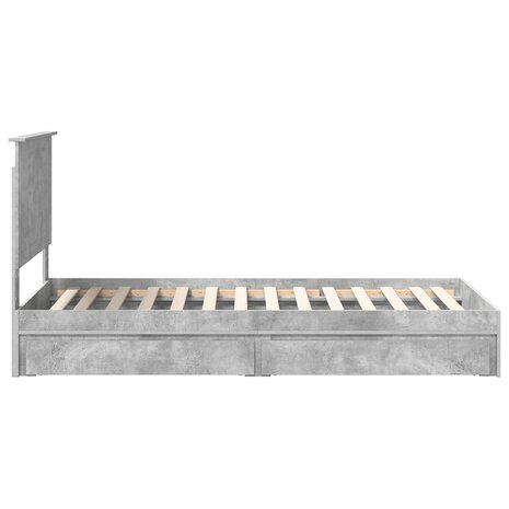 Opslag bed met hoofdeinde Beton Grijs 90 x 190 cm Bewerkt hout 9
