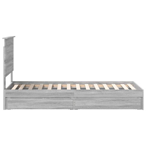 Opslag bed met hoofdeinde Grijs Sonoma 75 x 190 cm Bewerkt hout 9
