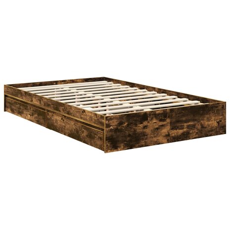 Opslag bed met lade Gerookt eiken 100 x 200 cm Bewerkt hout 6