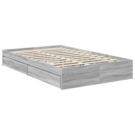 Opslag bed met lade Grijs Sonoma 100 x 200 cm Bewerkt hout 6