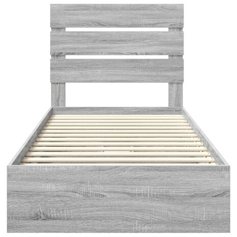 Opslag bed met lade Grijs Sonoma 100 x 200 cm Bewerkt hout 8