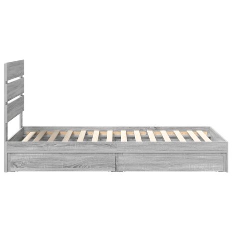 Opslag bed met lade Grijs Sonoma 100 x 200 cm Bewerkt hout 9