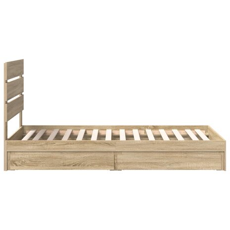 Opslag bed met hoofdeinde Sonoma Eiken 70 x 190 cm Bewerkt hout 9