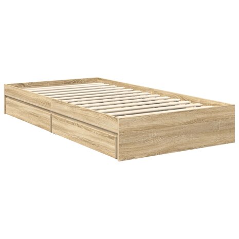 Opslag bed met lade Sonoma Eiken 100 x 200 cm Bewerkt hout 6