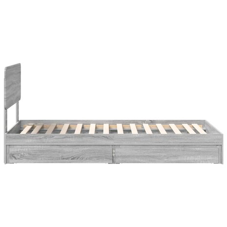 Opslag bed met lade Grijs Sonoma 100 x 200 cm Bewerkt hout 9