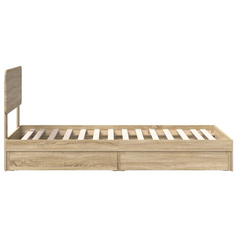 Opslag bed met hoofdeinde Sonoma Eiken 90 x 200 cm Bewerkt hout 9