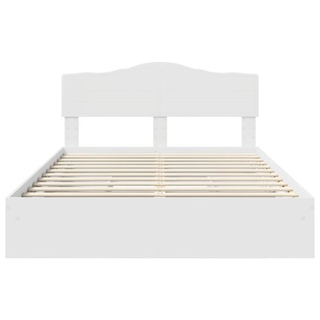 Opslag bed met hoofdeinde Wit 140 x 200 cm Bewerkt hout 8