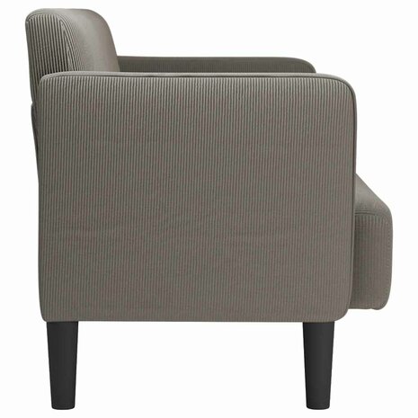 Loveseat bank 109 cm corduroy stof lichtgrijs 4