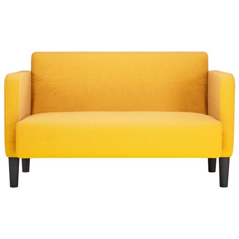 Loveseat bank 109 cm corduroy stof lichtgeel 3