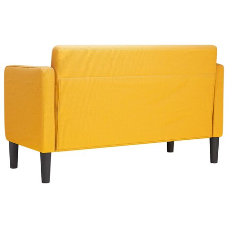 Loveseat bank 109 cm corduroy stof lichtgeel 5