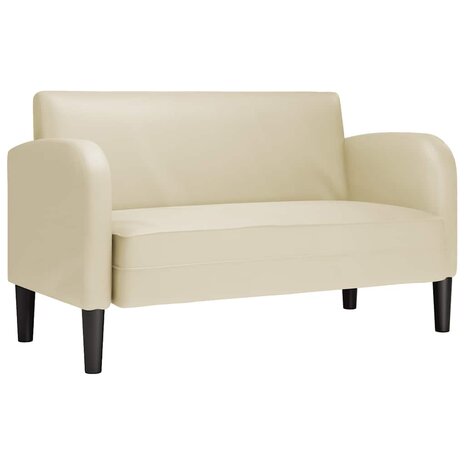 Loveseat bank 110 cm kunstleer cr&egrave;mekleurig 2