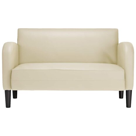 Loveseat bank 110 cm kunstleer cr&egrave;mekleurig 3