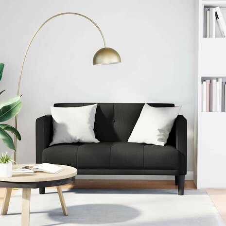 Loveseat Bank Zwart 111 cm Stof 1