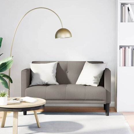 Loveseat Bank Taupe 111 cm Stof 1