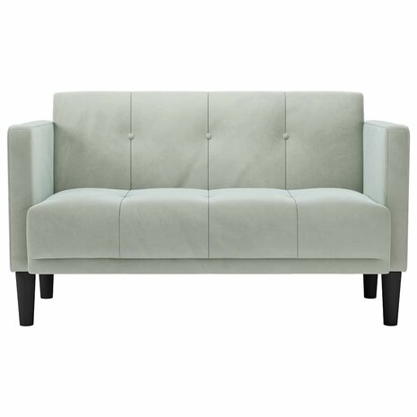 Loveseat bank lichtgrijs 111 cm fluweel 3