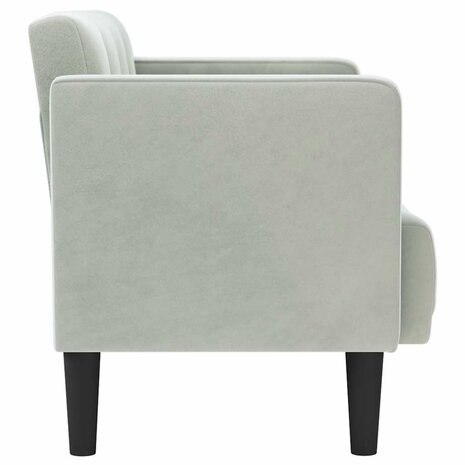 Loveseat bank lichtgrijs 111 cm fluweel 4