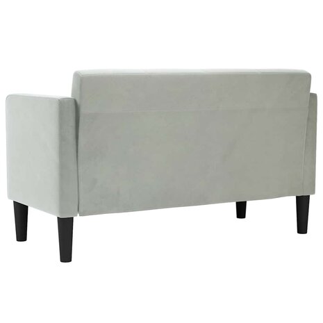 Loveseat bank lichtgrijs 111 cm fluweel 5