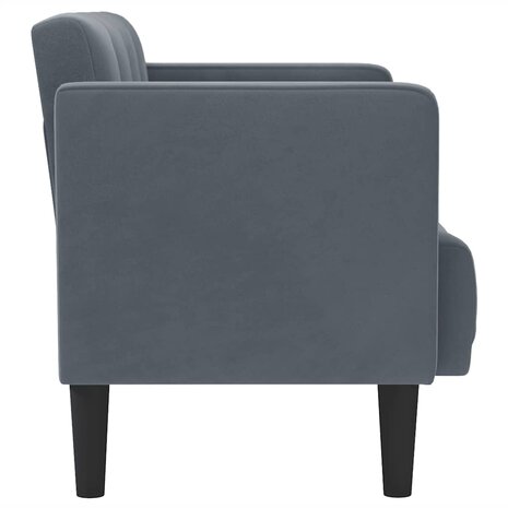 Loveseat bank donkergrijs 111 cm fluweel 4